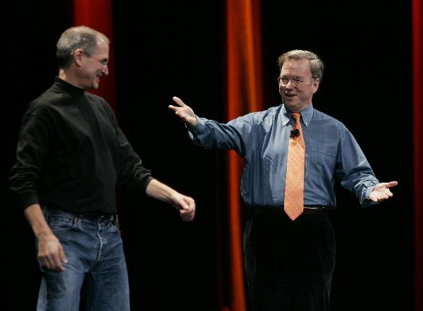 Steve Jobs and Eric Schmidt