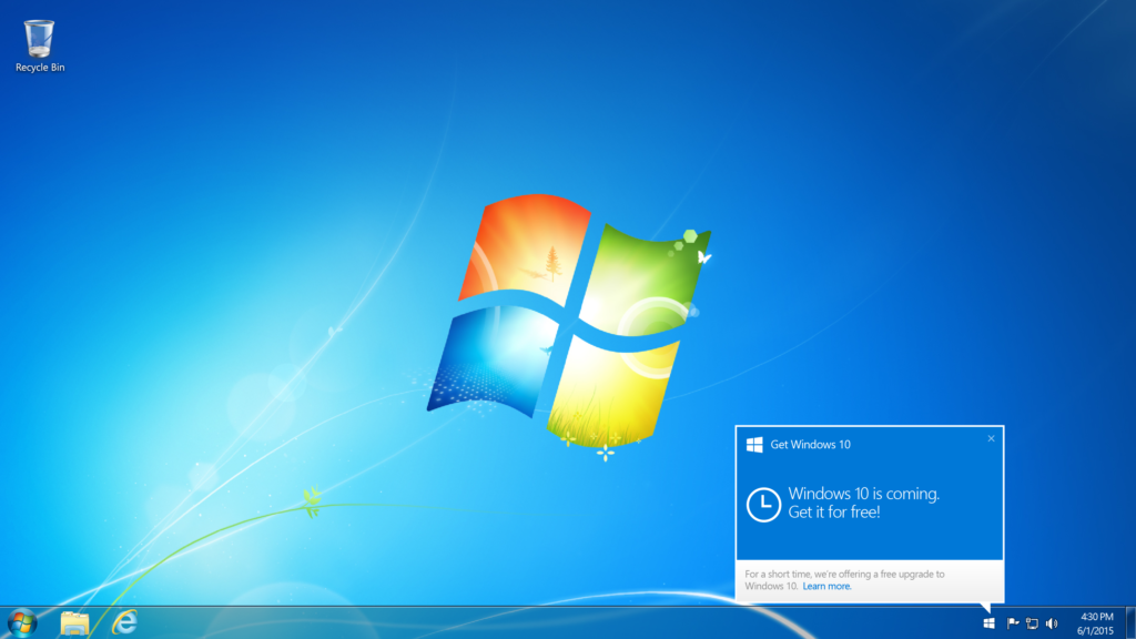 Microsoft Windows 10 Message